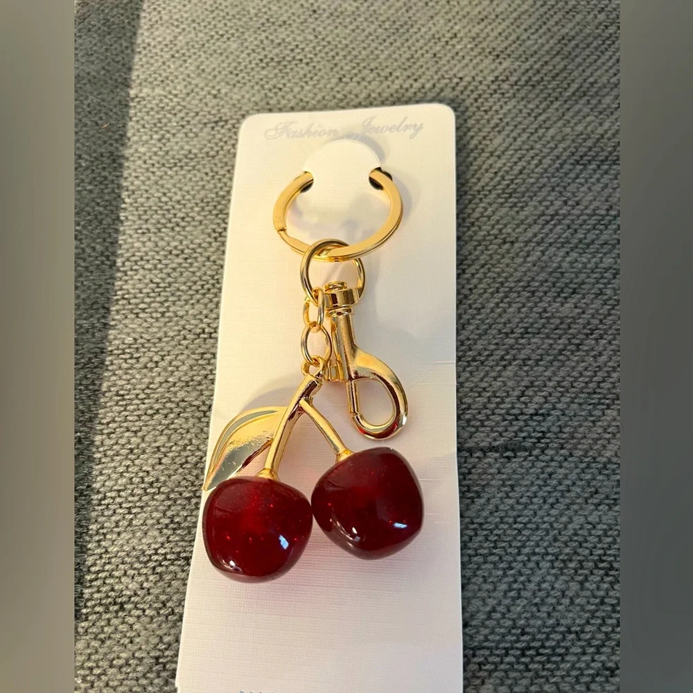 Cherry Bag Charm/ Keychain- Fashion- New - Picture 1 of 3